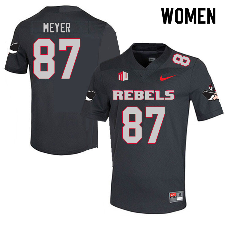 Women #87 Adam Meyer UNLV Rebels College Football Jerseys Sale-Charcoal - Click Image to Close